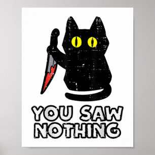 Affiche Tu N'As Rien Vu De Chat Noir Drôle Halloween