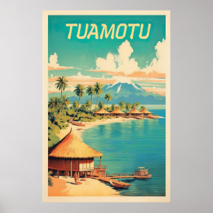 Affiche Tuamotu, Polynésie française, Voyage