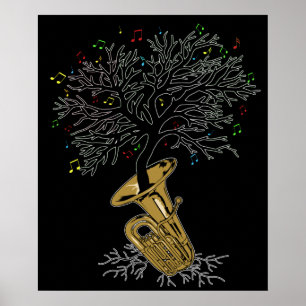 Affiche Tuba Cadeau Marching Band Cadeaux en laiton Musiqu