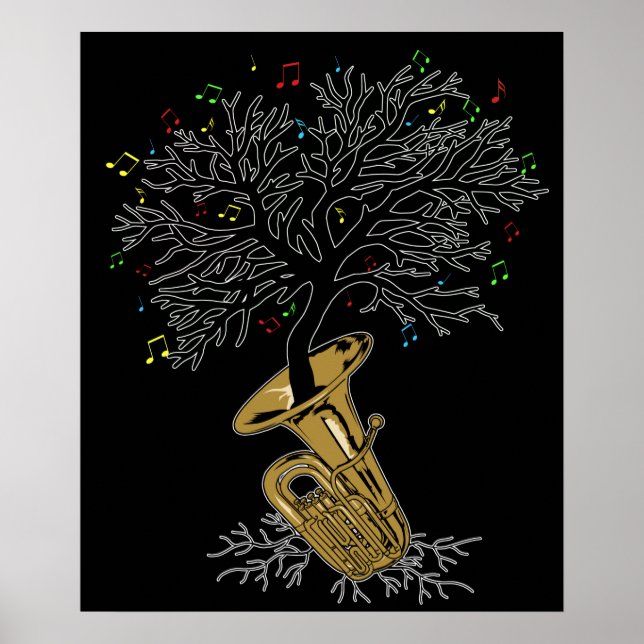 Affiche Tuba Cadeau Marching Band Cadeaux en laiton Musiqu (Devant)