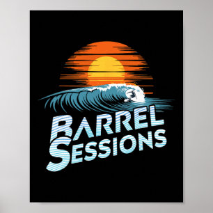 Affiche Tubage de vague de surfeur Rrel côte ouest Socal N