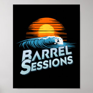 Affiche Tubage de vague de surfeur Rrel côte ouest Socal N