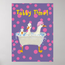 Tubby Time Trois canards dans la baignoire Aquarel