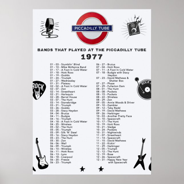 Affiche Tube de Piccadilly - 1977 (Devant)