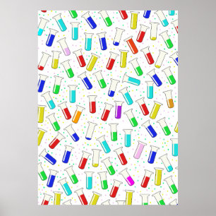 Affiche Tubes à essai en verre de dessin animé