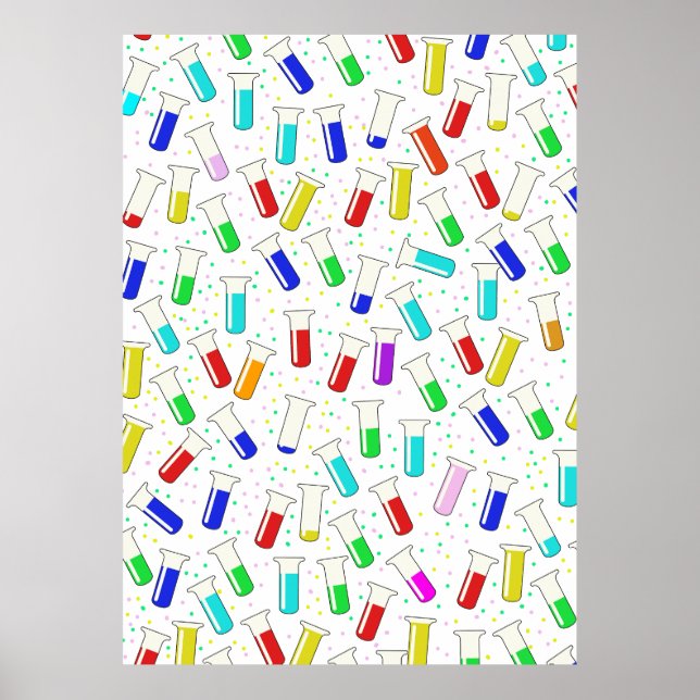 Affiche Tubes à essai en verre de dessin animé (Devant)
