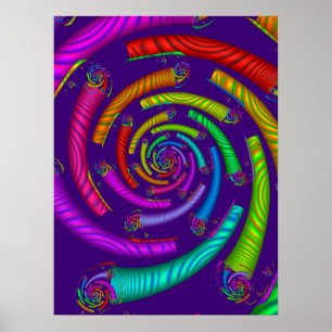 Affiche Tubes en spirale arc-en-ciel