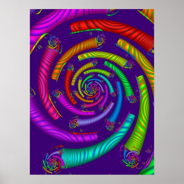 Affiche Tubes en spirale arc-en-ciel (Devant)