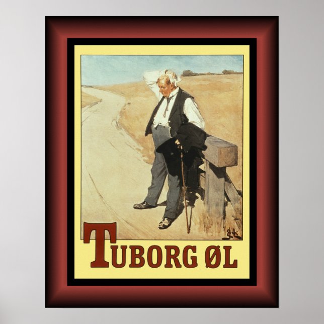 Affiche  Tuborg ~ The Thirsty Man ~ Erik Henningsen ~  (Devant)