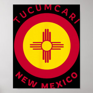 Affiche Tucari Nouveau-Mexique Nm Drapeau Zia Souvenir