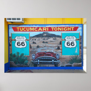Affiche Tucumcari Ce Soir, Fresque, Route 66, Nouveau-Mexi