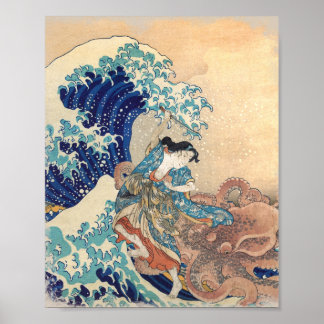 Affiche Tuer La Pieuvre Au Large De Kanagawa