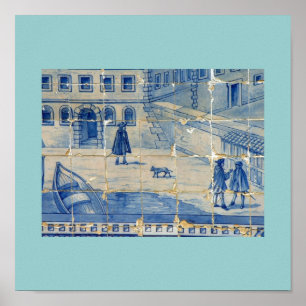 Affiche Tuile bleue