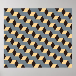 Affiche tuile géométrique sans soudure avec escaliers cube