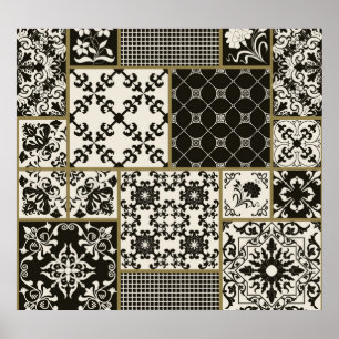Affiche Tuiles de Majolica Motifs islamiques.