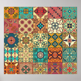 Affiche Tuiles portugaises : motif sans couture de style A