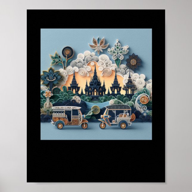 Affiche Tuk Tuk Thaïlande #6 Sticker (Devant)