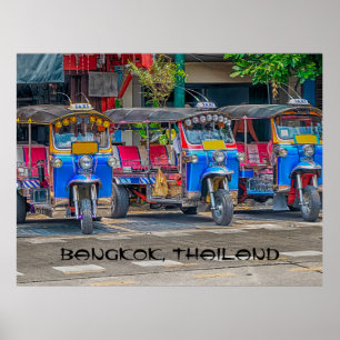 Affiche Tuk tuks, Bangkok, Thaïlande