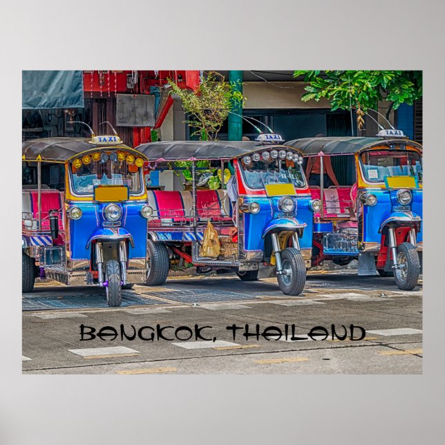 Affiche Tuk tuks, Bangkok, Thaïlande (Devant)