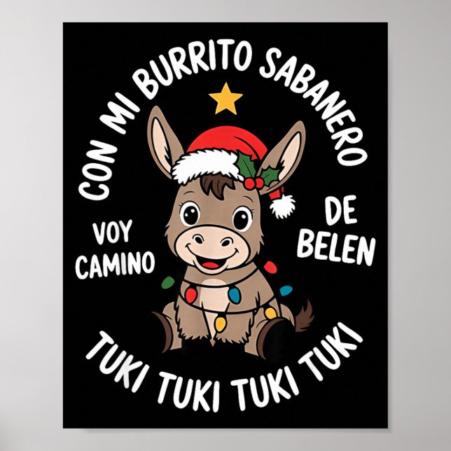 Affiche Tuki Tuki Santa Hat Spanish Mexican Christmas Swea (Devant)