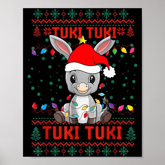 Affiche Tuki Tuki Santa Hat Spanish Mexican Christmas Swea (Devant)