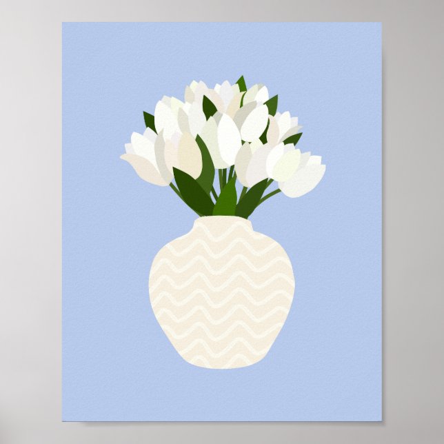 Affiche Tulip Arrangement Floral Vase Bleu (Devant)