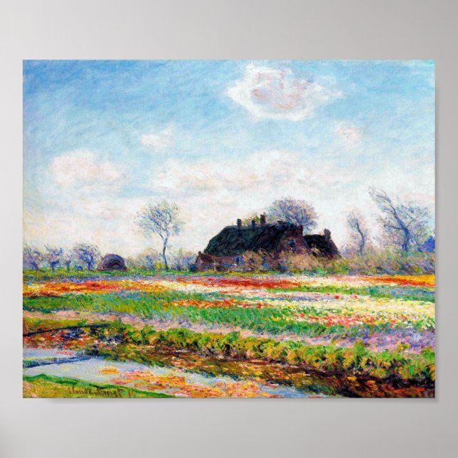 Affiche Tulip Fields dans les Pays-Bas, Monet (Devant)