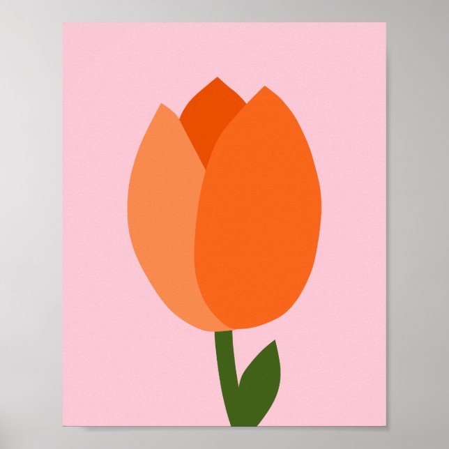 Affiche Tulip Pastel Rose Et Orange (Devant)