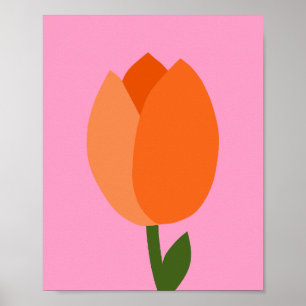 Affiche Tulip Rose Et Orange