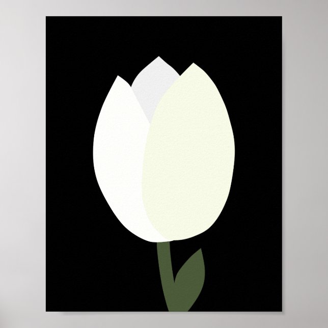 Affiche Tulipe Noir Et Blanc (Devant)