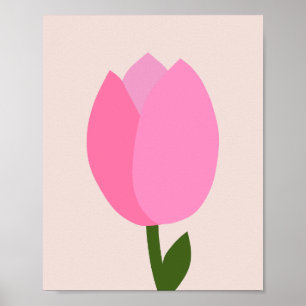 Affiche Tulipe rose
