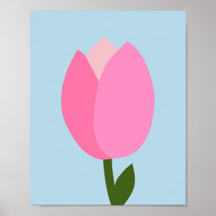 Affiche Tulipe Rose Et Bleue