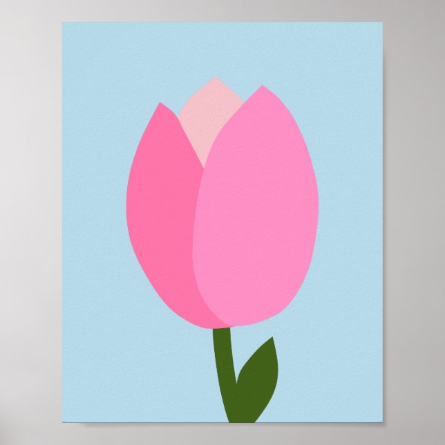 Affiche Tulipe Rose Et Bleue (Devant)