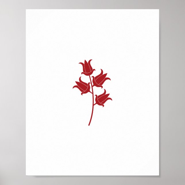 Affiche Tulipe rouge unique (Devant)