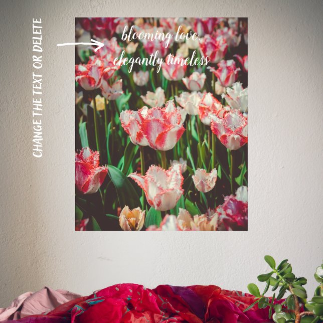 Affiche Tulipes à franges roses de style vintage (Créateur téléchargé)
