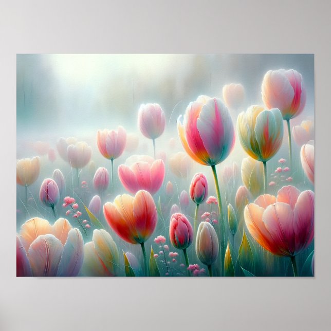 Affiche Tulipes baisées à la tronche dans la lumière douce (Devant)