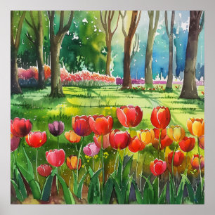 Affiche Tulipes dans le parc