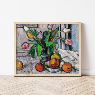Affiche Tulipes dans un vase bleu   George Leslie Hunter
