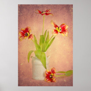 Affiche Tulipes de printemps en texture
