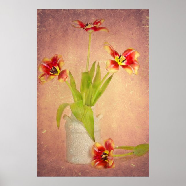Affiche Tulipes de printemps en texture (Devant)