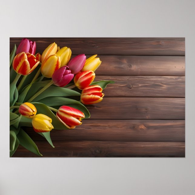 Affiche Tulipes de printemps pour la Saint Valentin (Devant)