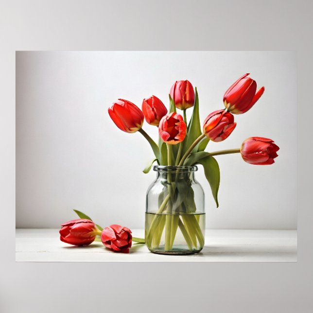 Affiche Tulipes de printemps pour la Saint Valentin (Devant)