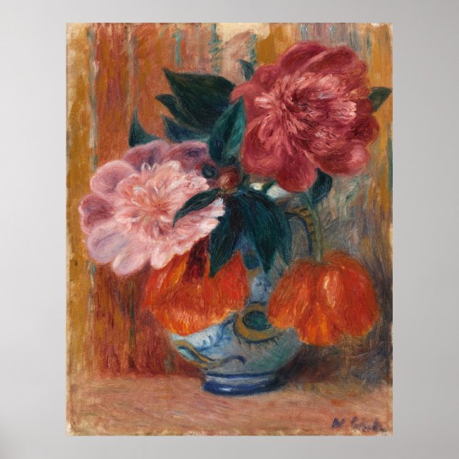 Affiche Tulipes et pivoines dans un pichet de Glackens (Devant)