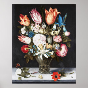 Affiche Tulipes et Roses Hollandaises Antiques de Bosschae