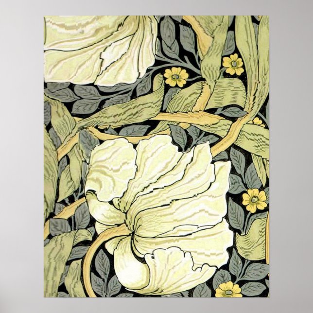 Affiche Tulipes Pimpernel Art Botanique de William Morris (Devant)