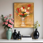 Affiche Tulipes, Renoir<br><div class="desc">Bouquet de tulipes dans un vase décoratif</div>