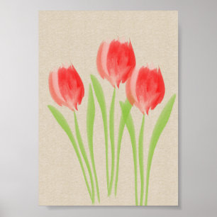 Affiche Tulipes rousses brillantes