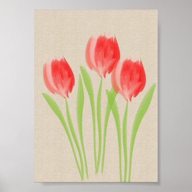 Affiche Tulipes rousses brillantes (Devant)