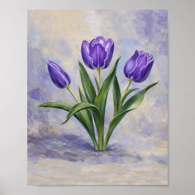 Affiche Tulipes violettes (Devant)