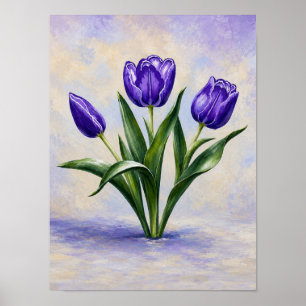 Affiche Tulipes violettes